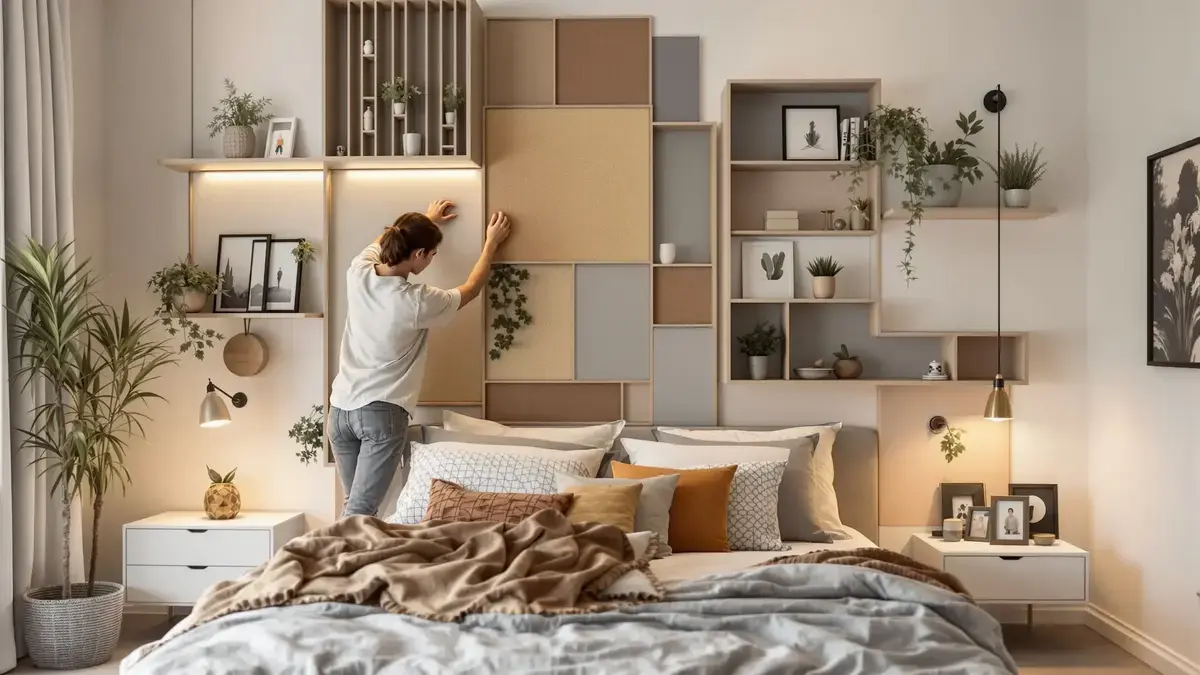 Optimieren Sie den Platz in Ihrem Schlafzimmer mit dem Deko-Trend, der das klassische Kopfteil ersetzt